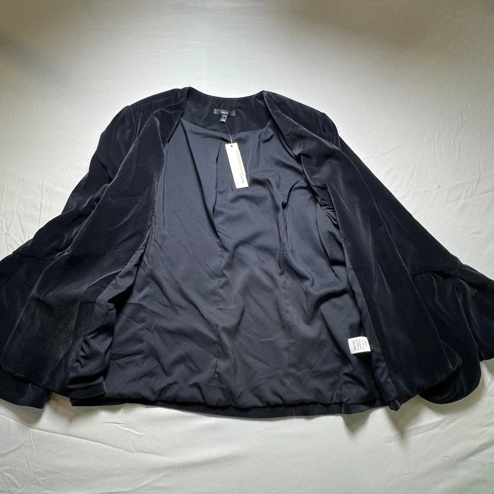 Drew Open Front Blazer Anthropologie Jacket Aria Top Velvet Bell Sleeve NWT L